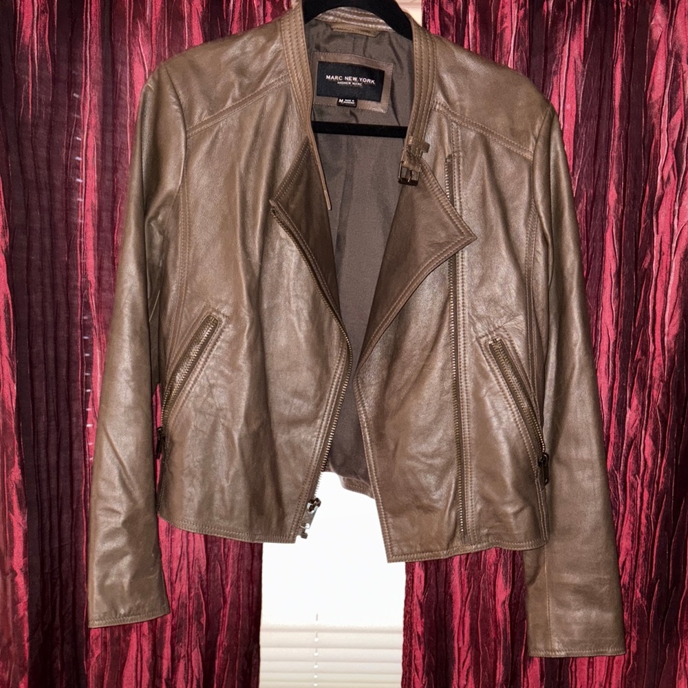 Andrew Marc Brown Leather Jacket
